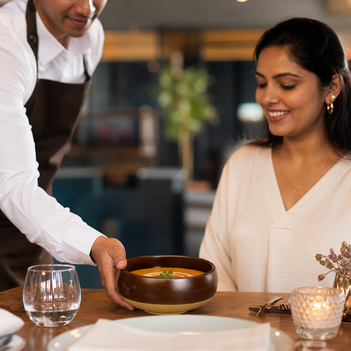 Brown Bowls 454ml Brown Vitrified Ceramic for Dining (Pack of 12)
