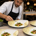 Chef Plates Gold Vitrified Ceramic for Dining Experience (Pack of 6)