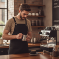 Cotton Canvas Bib Apron Black for Artisan Cafés