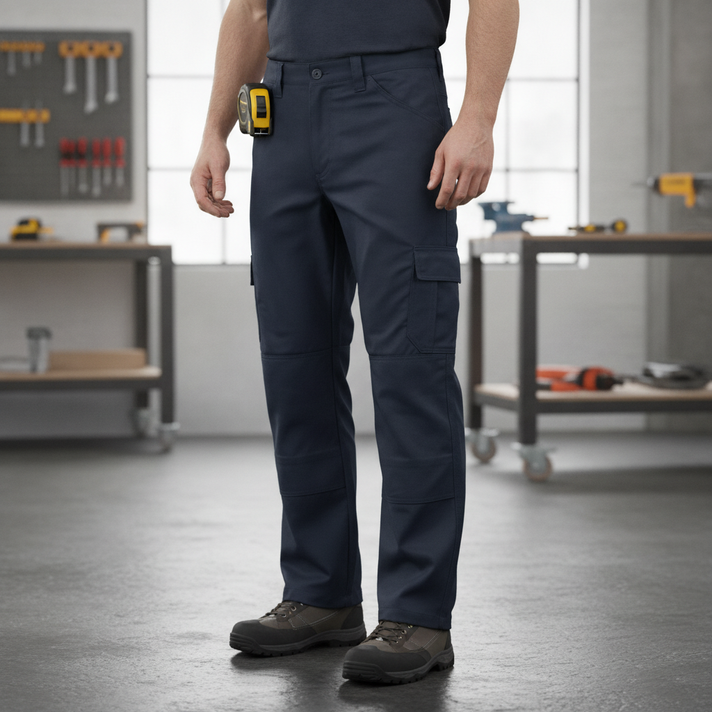 Polycotton Navy Everyday Trousers for Busy Workers