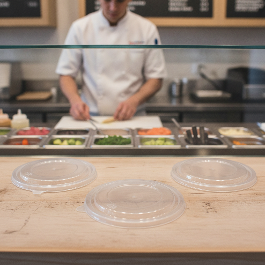 Polypropylene Poke Bowl Lid 600ml for Food Storage (Pack of 300)