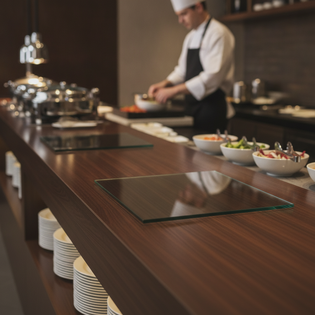 Clear Glass Tile Insert 356mm for Buffet Presentations