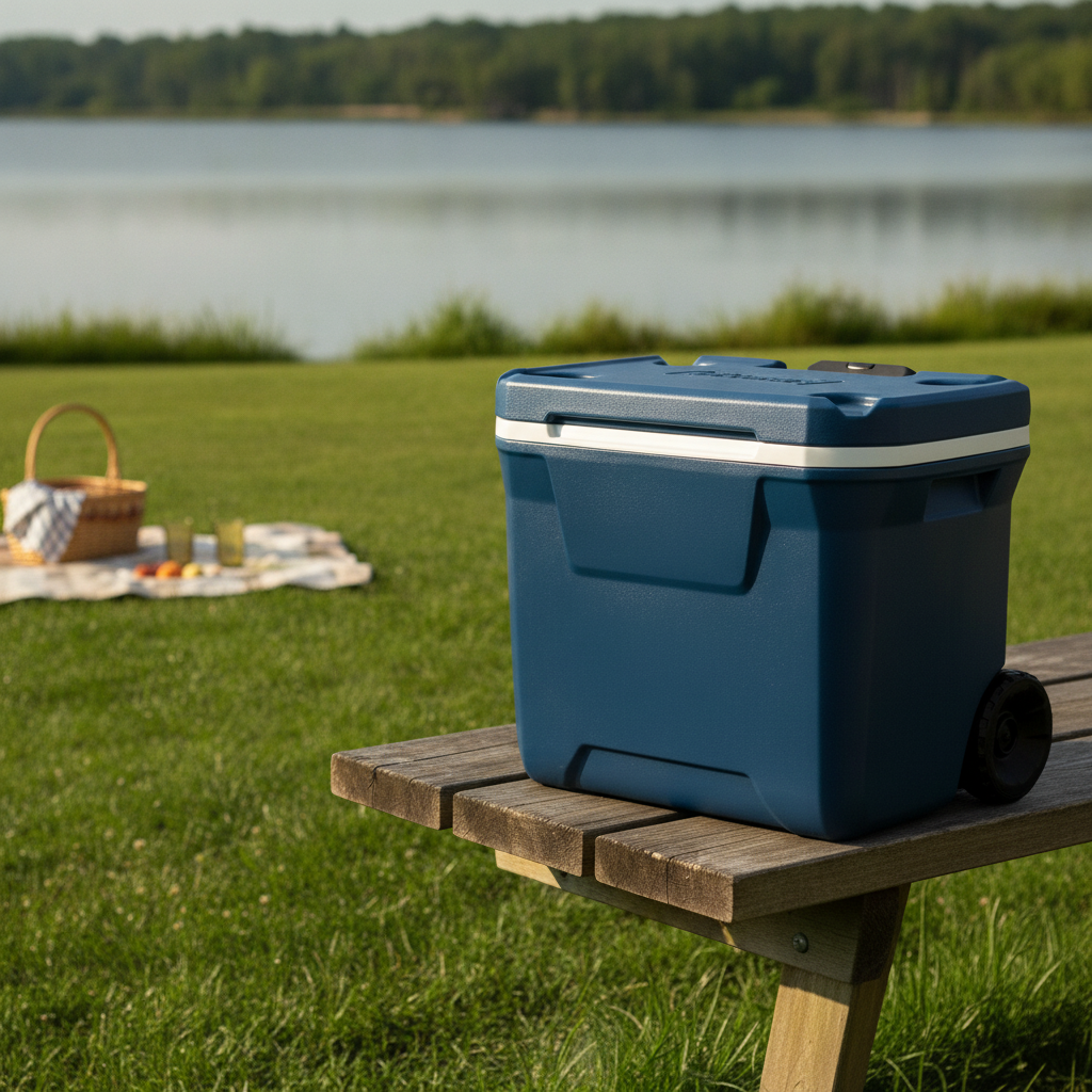 Polyurethane Wheeled Food and Drinks Cooler 47L for Outdoor Use