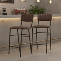 Metal Vintage Brown Stacking Bar Stools 1000mm for Cafés & Restaurants (Pack of 2)