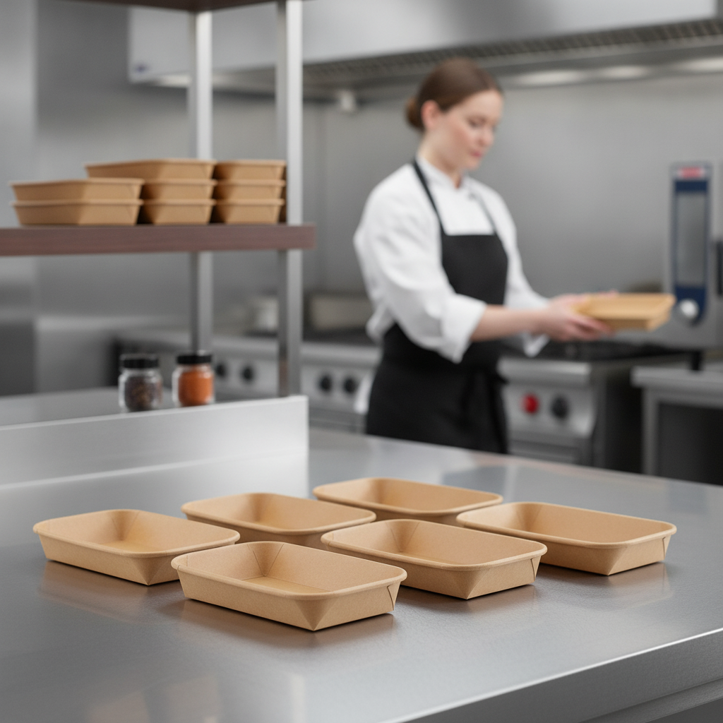 Brown Paper Food Trays for Takeaway Service (Pack of 300)
