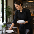 Narrow Rimmed Plates 165mm Melamine for Schools & Nursing Homes (Pack of 12)