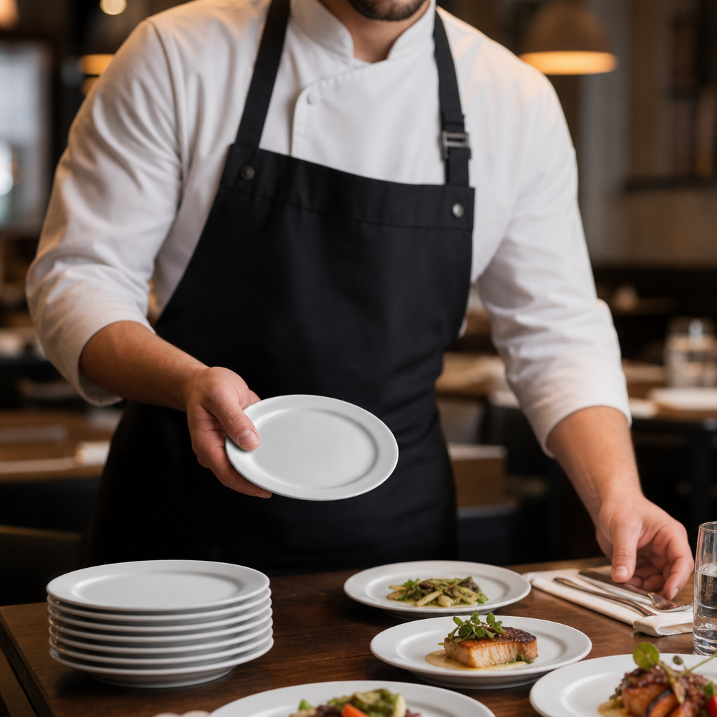 Narrow Rimmed Plates 165mm Porcelain for Restaurants & Cafés (Pack of 12)